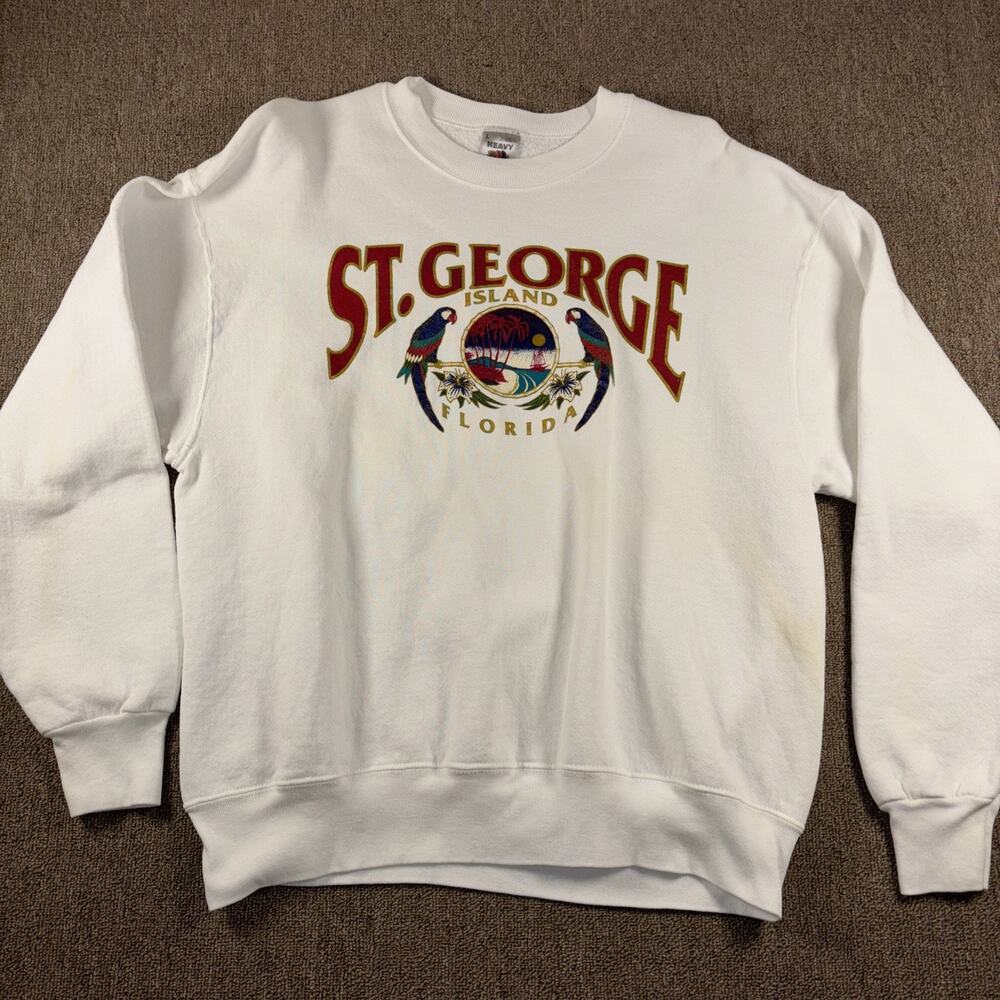 Vintage St. George Sweatshirt 90s White FOTL Heavy